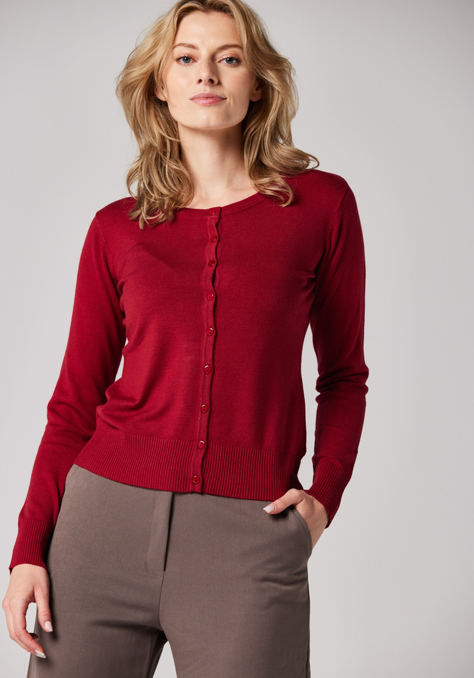 Klasyczny bordowy sweter 8718