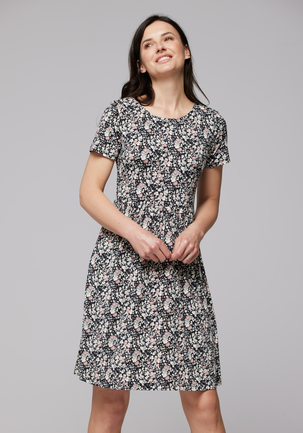 Odcinana sukienka w kwiatki 1442