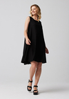 Trapezowa czarna sukienka 1140