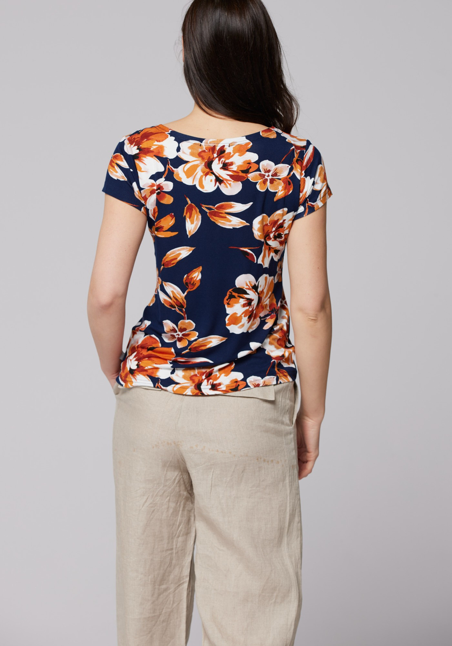 Granatowa kwiecista bluzka 3063