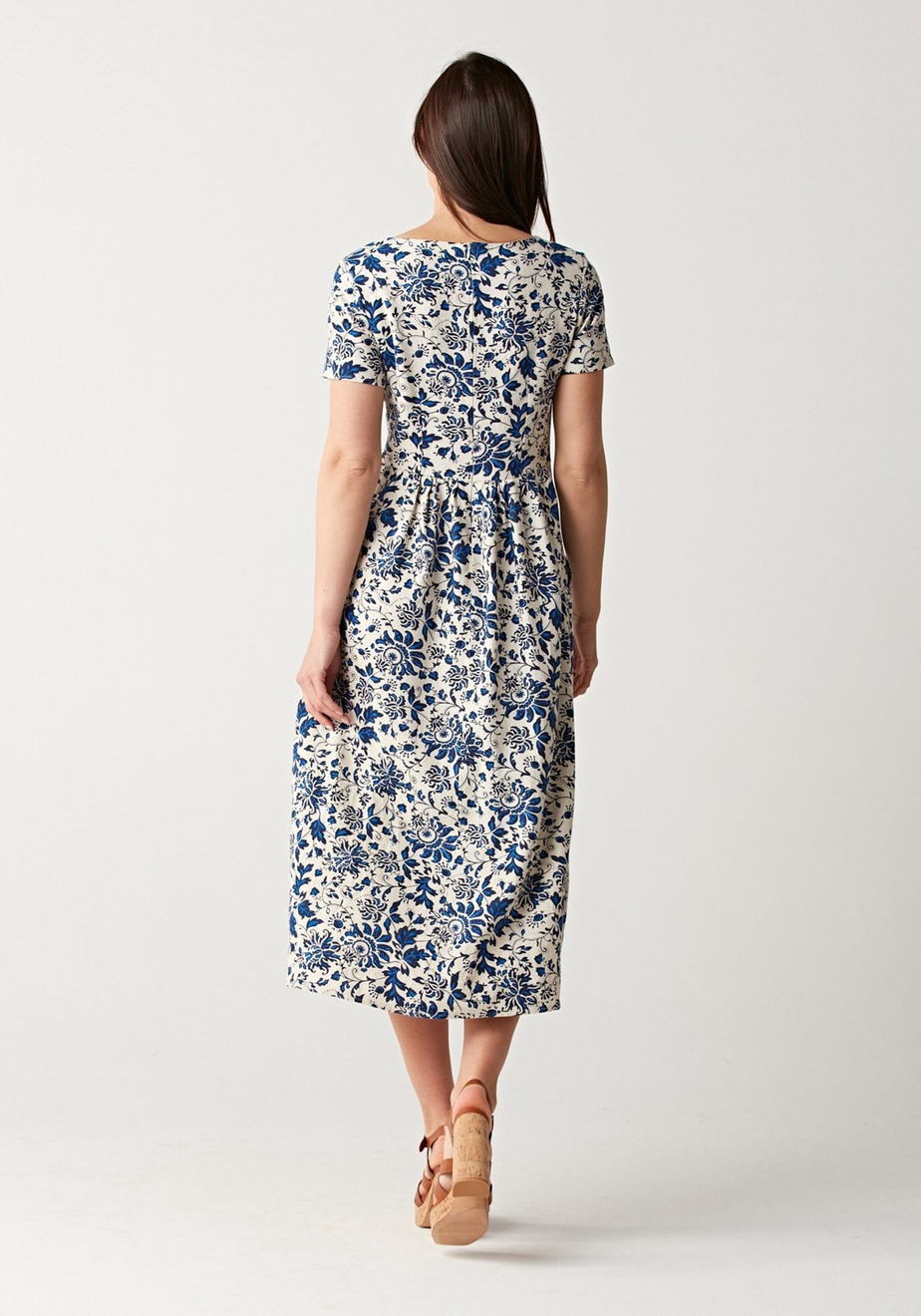 Lniana sukienka midi 1358