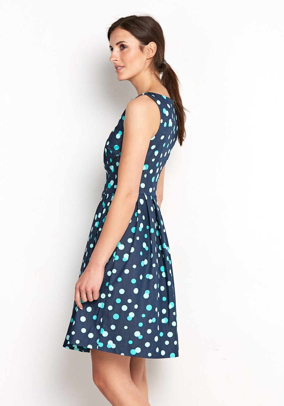 Odcinana Sukienka w zielone groszki 1106