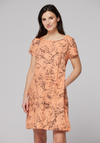 Łososiowa sukienka z kokardką 1382
