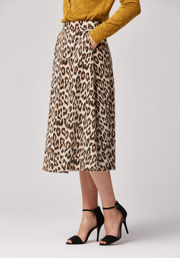 Midi spódnica w panterkę 2047