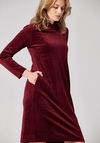 Bordowa welurowa sukienka 1826