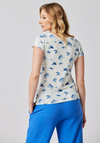 Biała bluzka w niebieskie kwiaty 3131