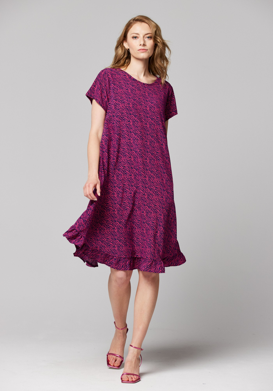 Trapezowa sukienka w zebrę 1793