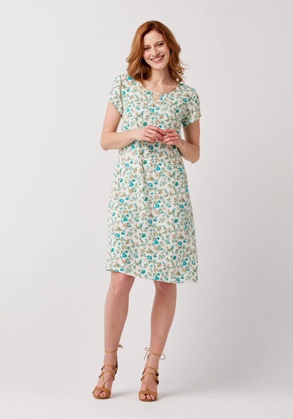 Jasna kwiatowa sukienka 1208