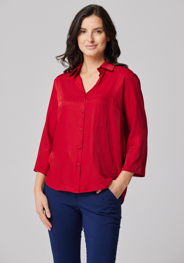 Elegancka czerwona koszula 3098