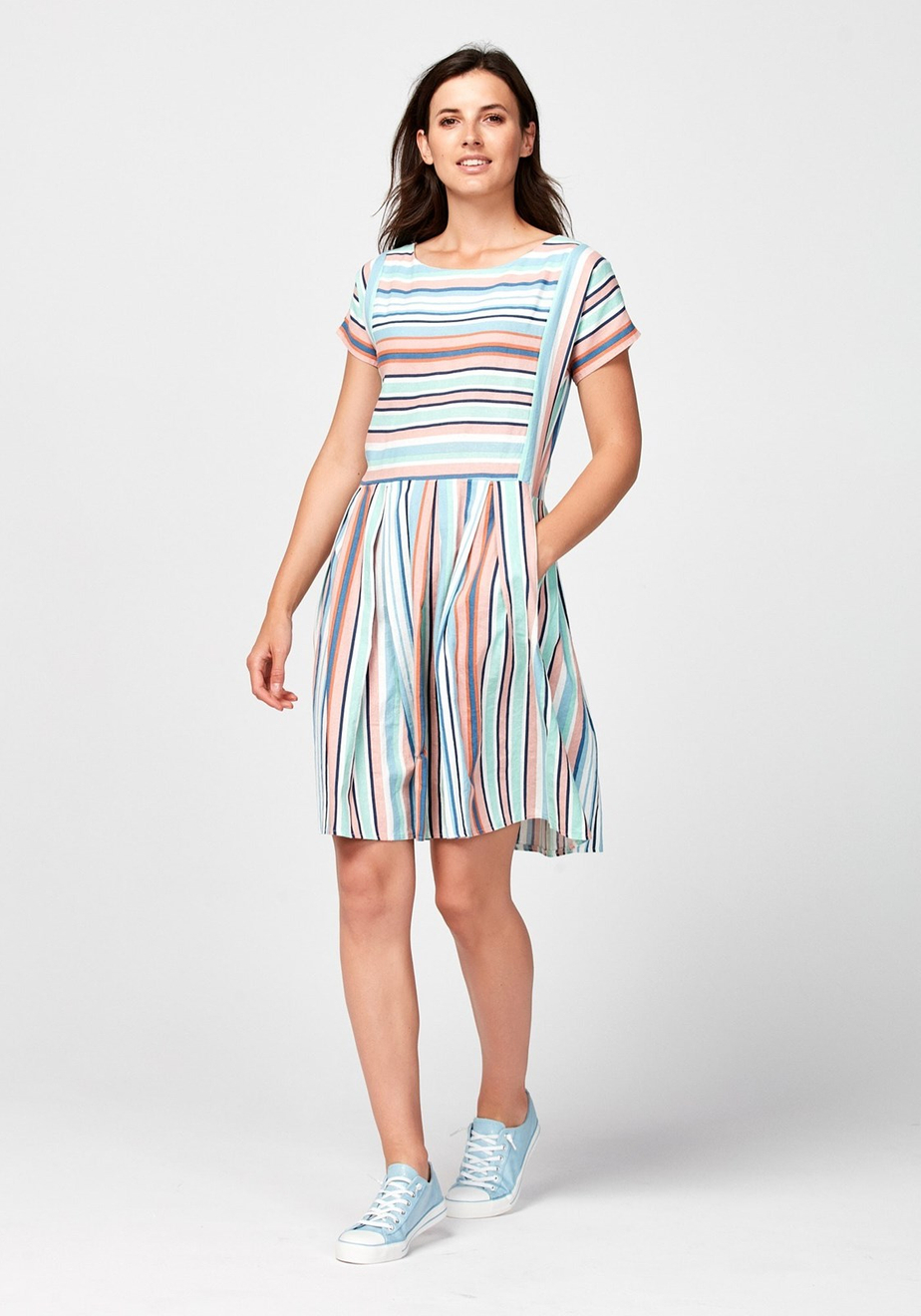 Pastelowa lniana sukienka 1377