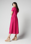Lniana różowa sukienka 1379