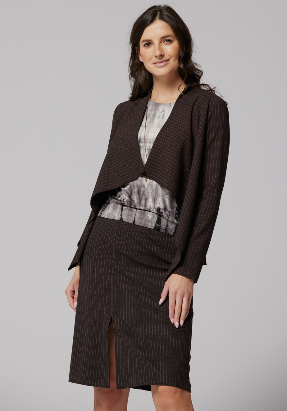 Prosta brązowa spódnica w paski 2021