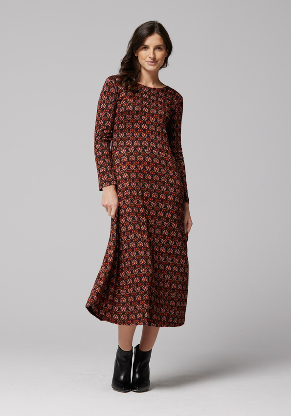 Midi sukienka w geometryczny wzór 1803