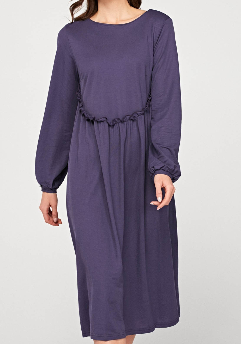 Fioletowa sukienka midi 1731