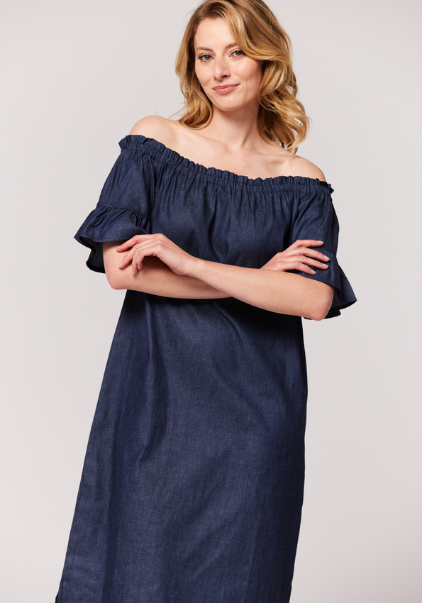 Sukienka hiszpanka w kolorze jeansowym 1194