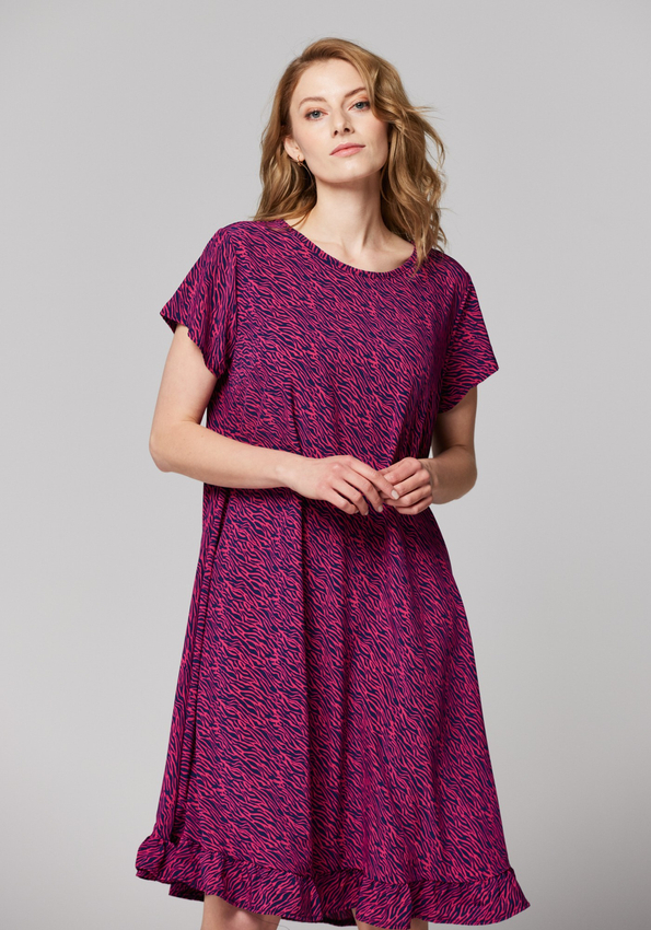 Trapezowa sukienka w zebrę 1793