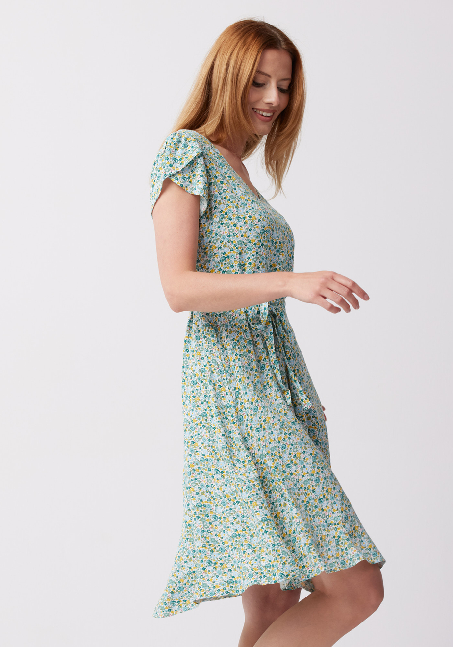 Wiskozowa sukienka łączka 1011