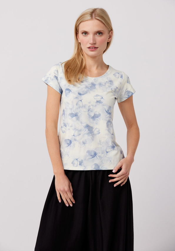 T-shirt w delikatne kwiaty 3431