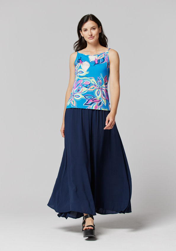 Niebieski top w kolorowe kwiaty 3104