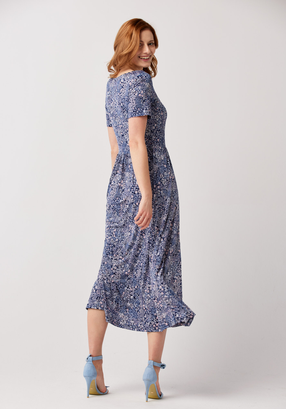 Długa sukienka w drobne kwiatki 1548