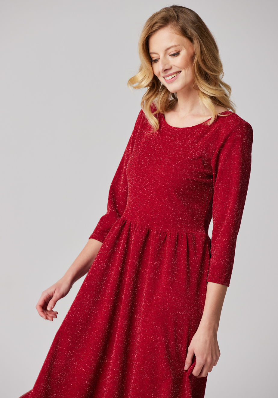 Czerwona elegancka sukienka 1649