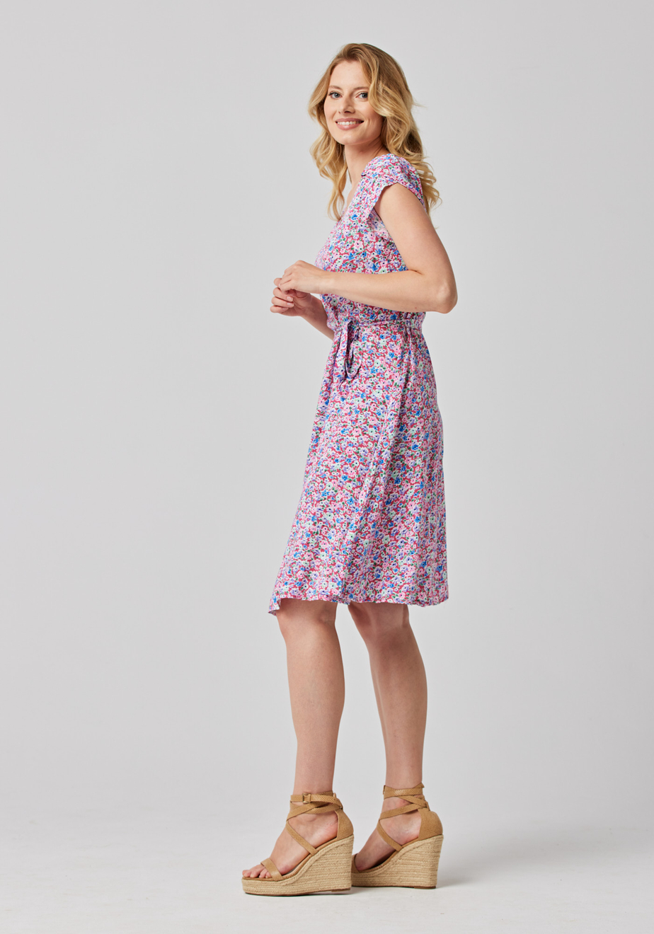 Różowa wiązana sukienka 1047