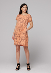 Łososiowa sukienka z kokardką 1382