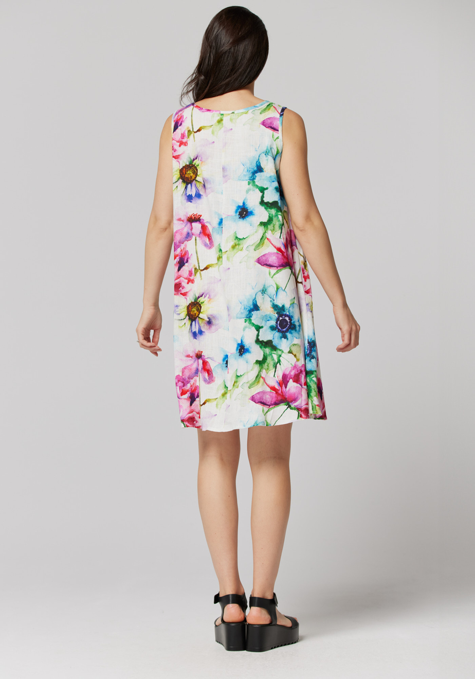 Trapezowa sukienka w kwiaty 1335