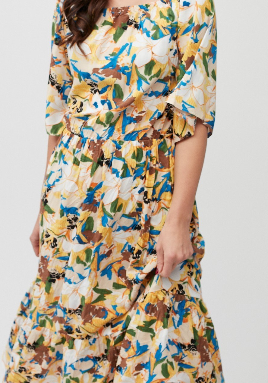 Midi kwiatowa sukienka 1164