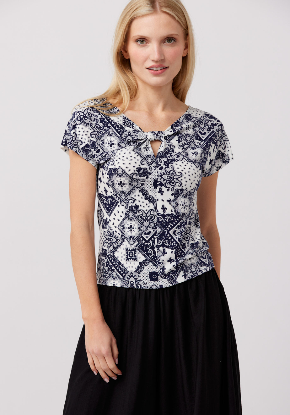 Bluzka w granatowy wzór 3286