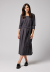 Szara sukienka midi z wiązaniem 1748