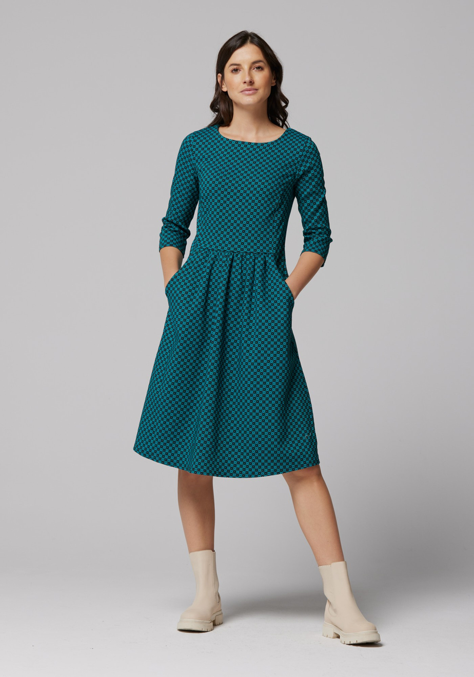 Midi sukienka w drobny wzór 1779