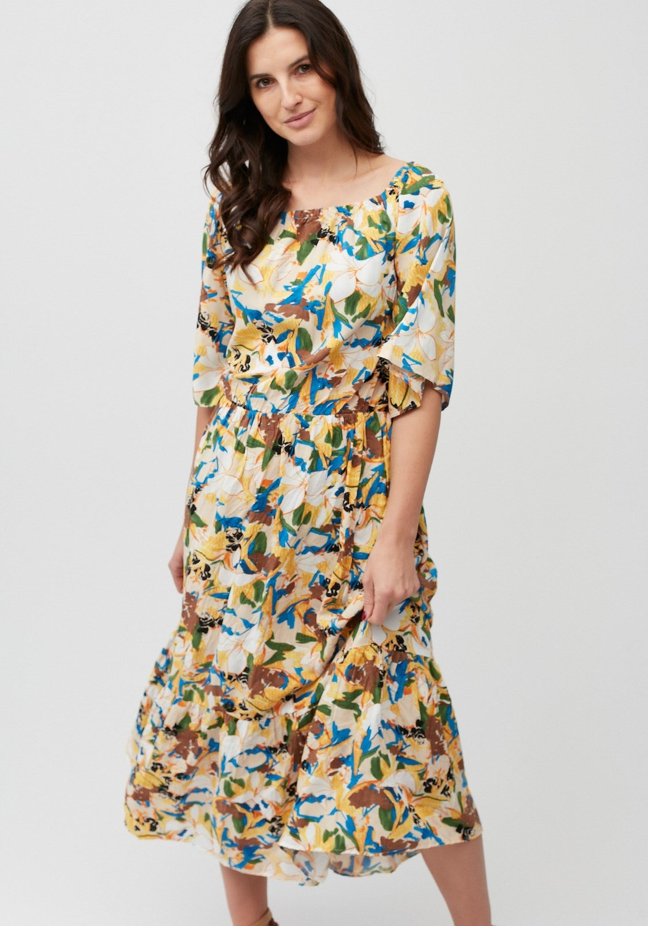 Midi kwiatowa sukienka 1164