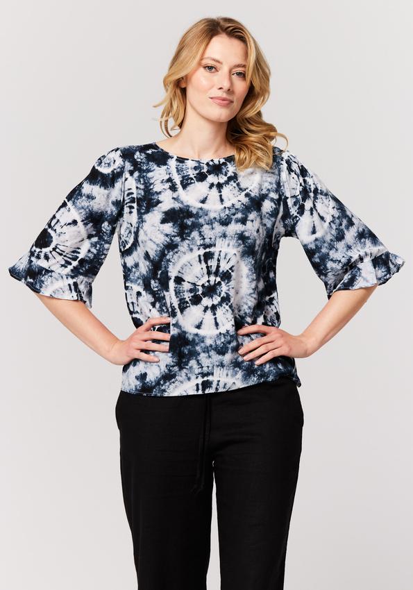 Granatowa bluzka tie-dye 3000