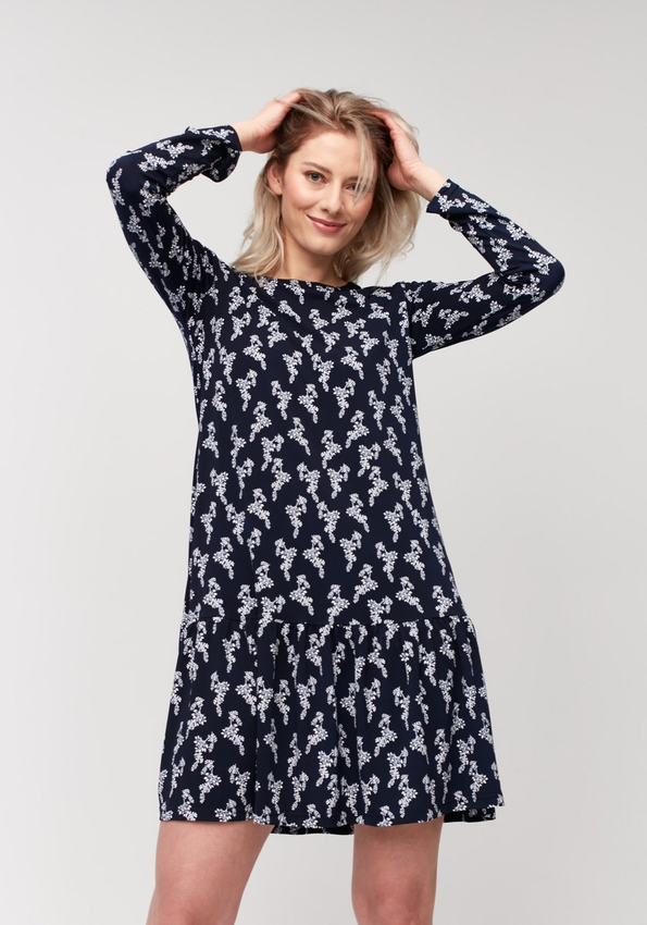 Granatowo-biała sukienka 1521