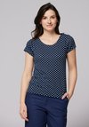 Granatowa bluzka w grochy 3073