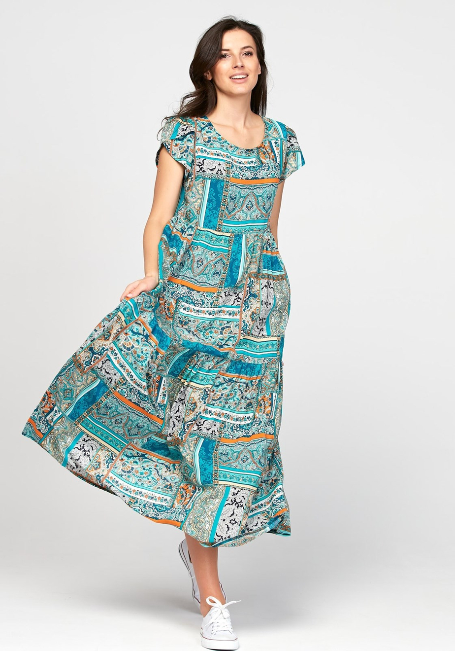 Sukienka niebieska maxi 1168