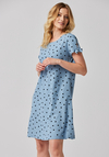 Niebieska sukienka w groszki 1387