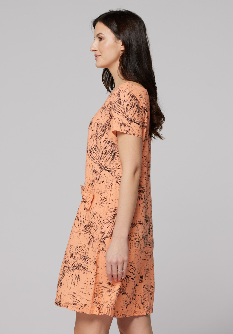 Łososiowa sukienka z kokardką 1382