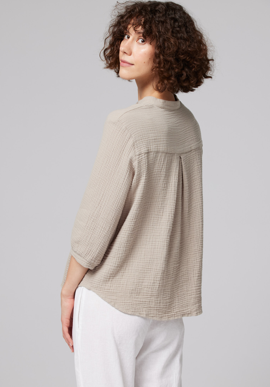 Muślinowa koszula ze stójką 3079