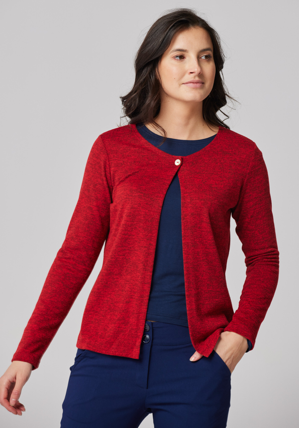 Melanżowy sweterek na jeden guzik 8946