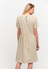 Beżowa lniana sukienka 1338