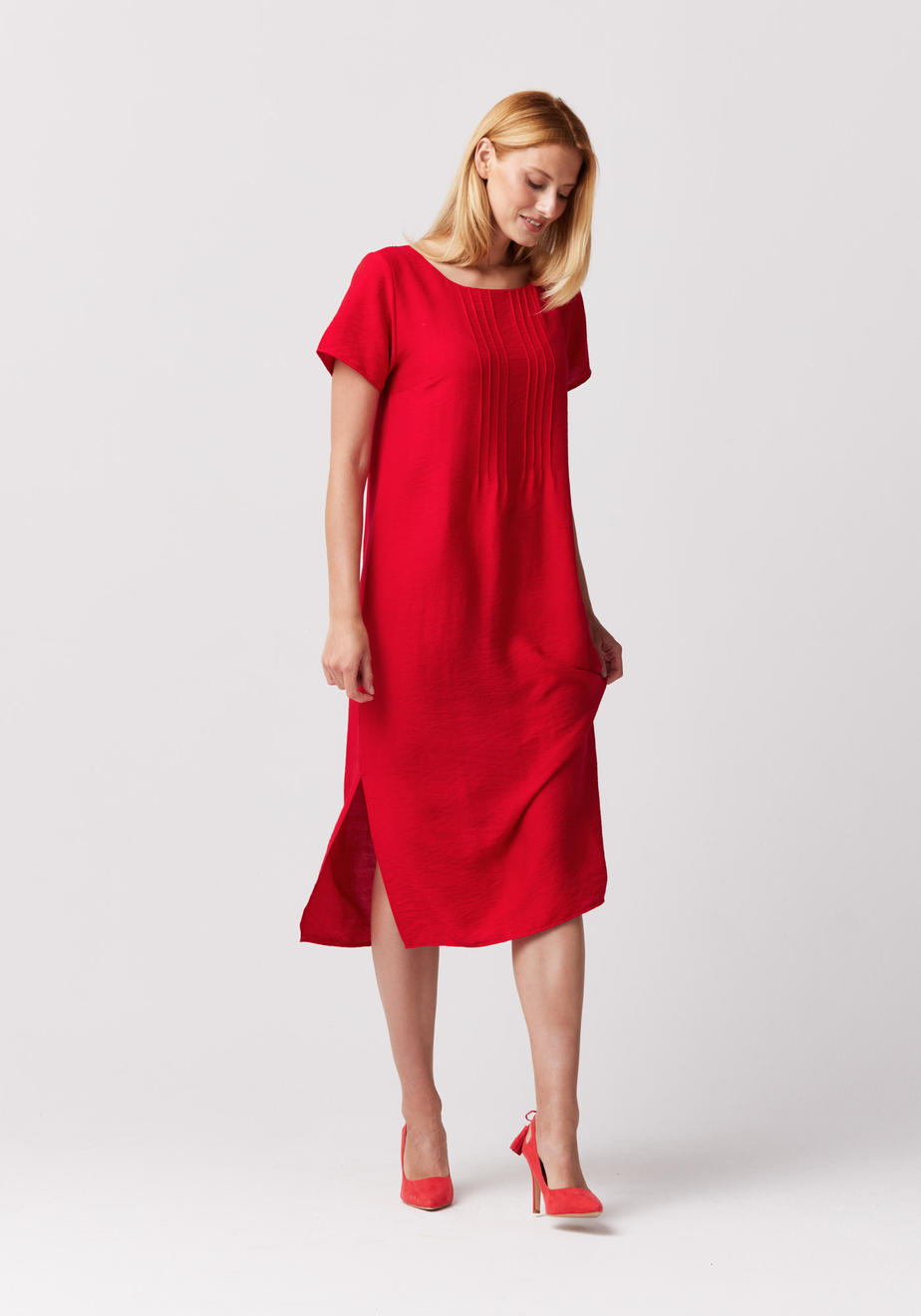 Prosta czerwona sukienka 1222
