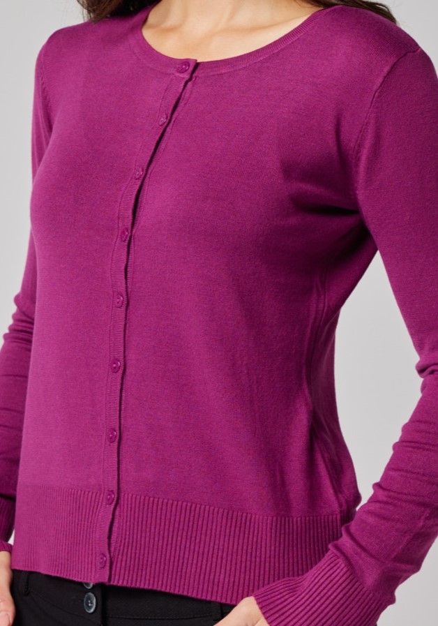 Klasyczny sweter w kolorze fuksji 8718