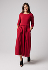 Elegancka czerwona sukienka midi 1782