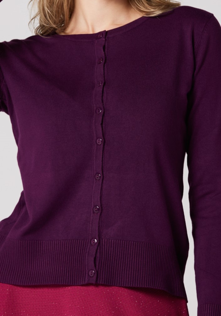 Klasyczny śliwkowy sweter 8718