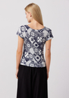 Bluzka w granatowy wzór 3286