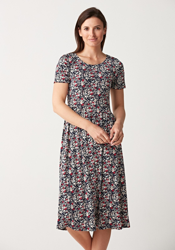 Odcinana sukienka w kwiatki 1442