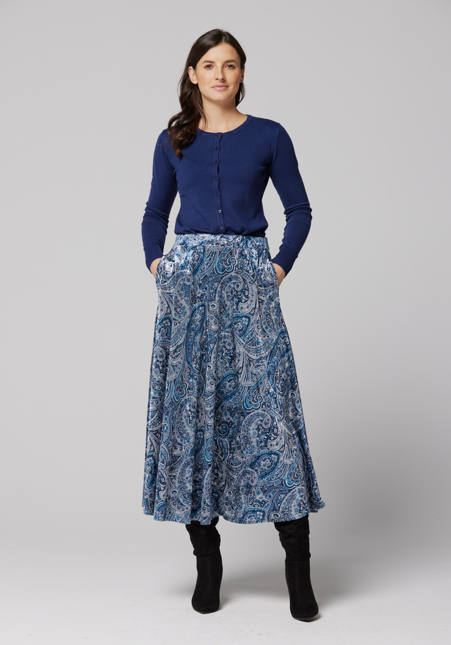 Welurowa spódnica paisley 2023