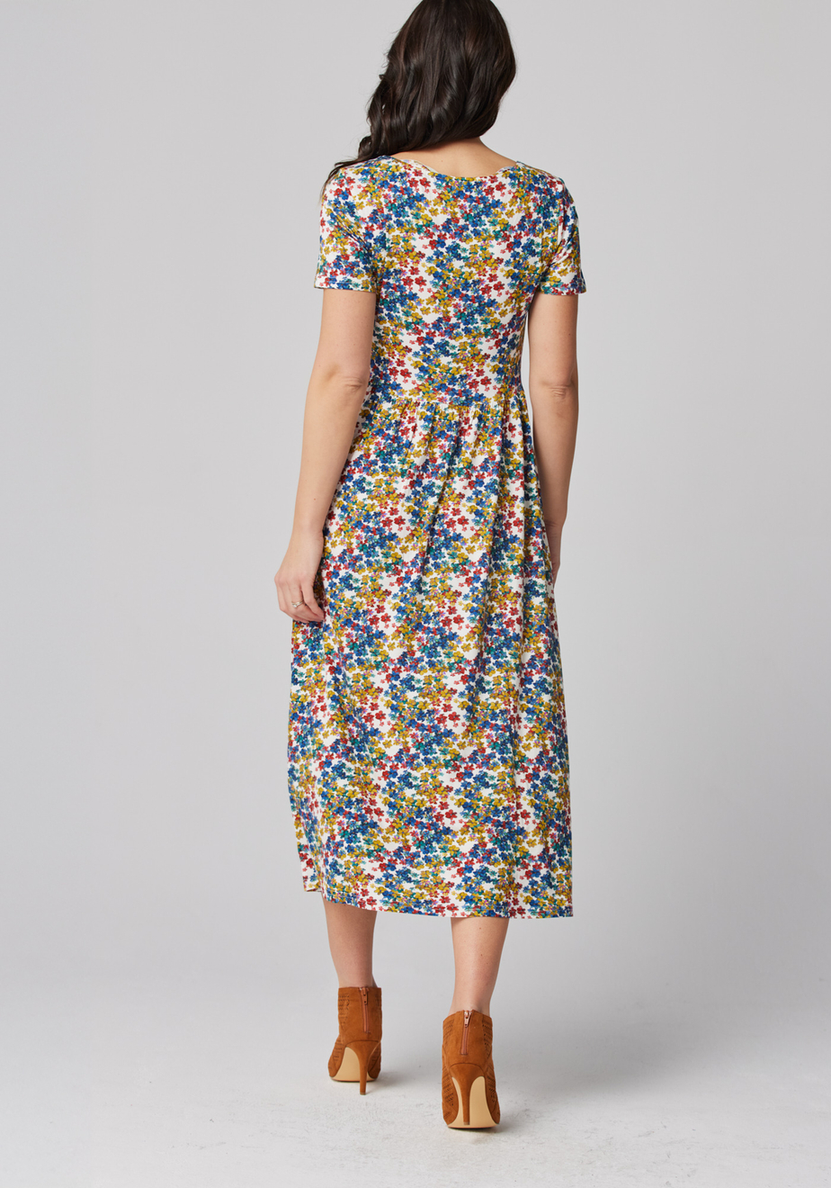 Midi kwiatowa sukienka 1498